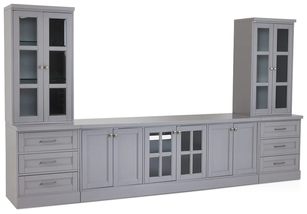 Newport Gray Large Door Entertainment Wall