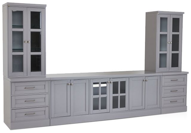 Newport Gray Large Door Entertainment Wall