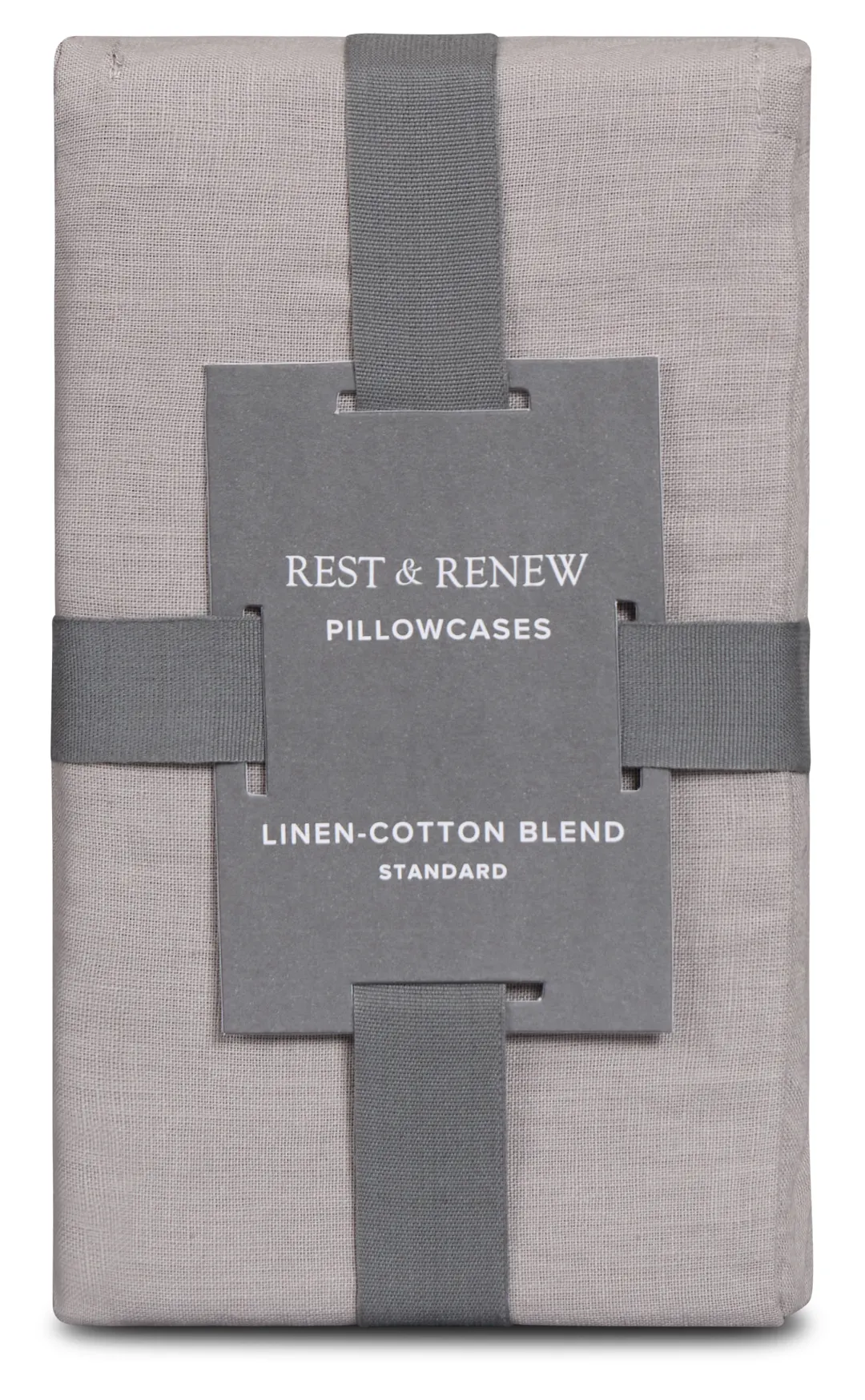 Rest & Renew Linen Blend Gray Set Of 2 Pillowcases