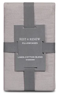 Rest & Renew Linen Blend Gray Set Of 2 Pillowcases
