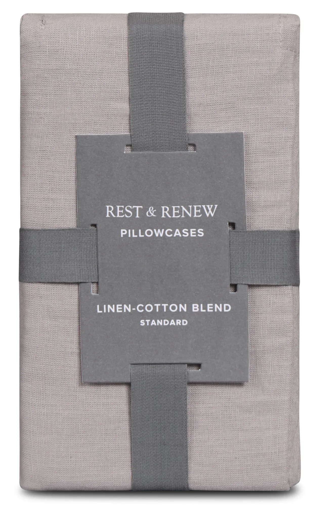 Rest & Renew Linen Blend Gray Set Of 2 Pillowcases