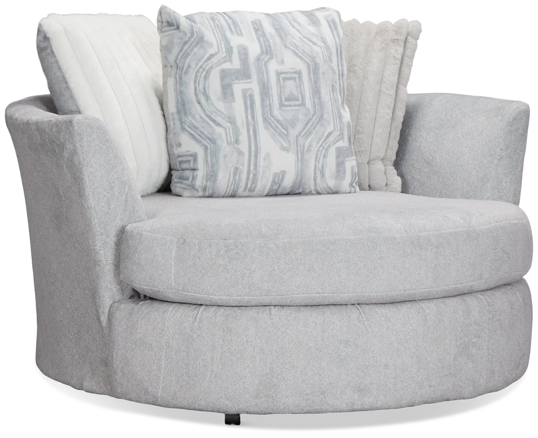 Kylie Light Gray Fabric Swivel Chair