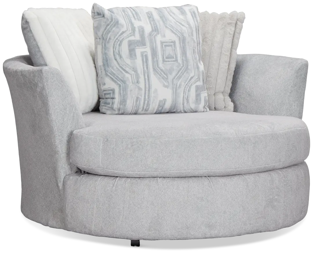 Kylie Light Gray Fabric Swivel Chair Kylie Light Gray Fabric Swivel Chair