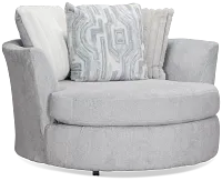 Kylie Light Gray Fabric Swivel Chair