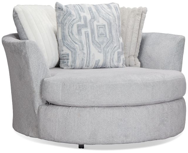 Kylie Light Gray Fabric Swivel Chair