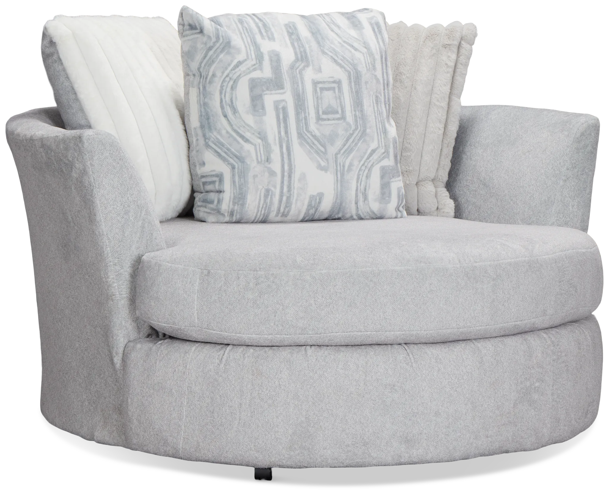 Kylie Light Gray Fabric Swivel Chair
