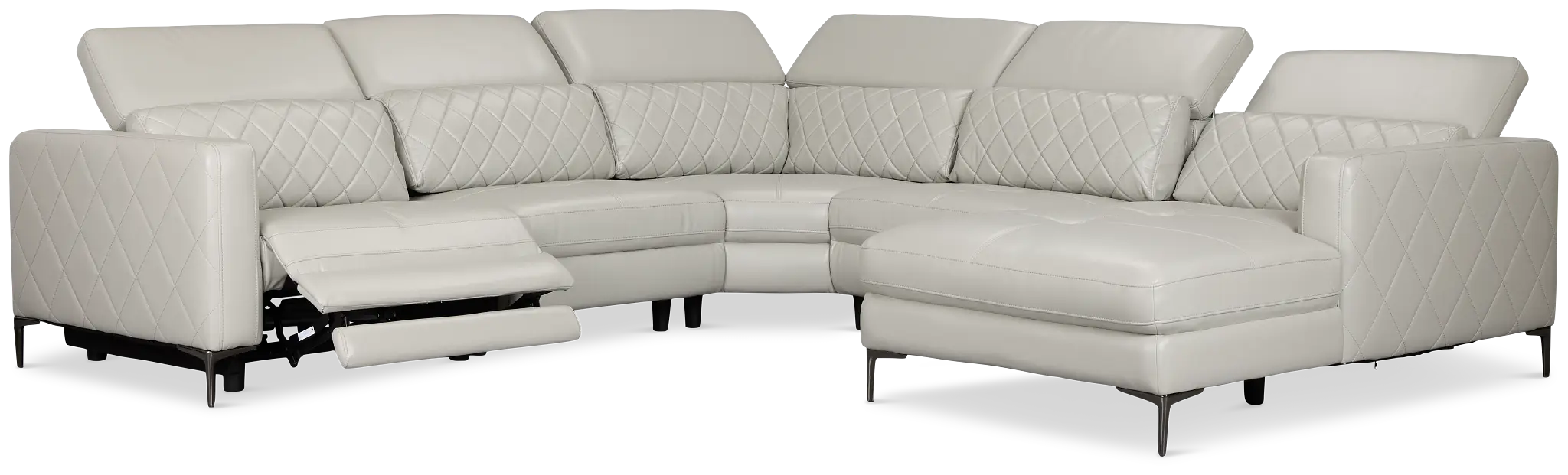 Ava Light Gray Micro Small Right Chaise Power Reclining Sectional Ava Light Gray Micro Small Right Chaise Power Reclining Sectional