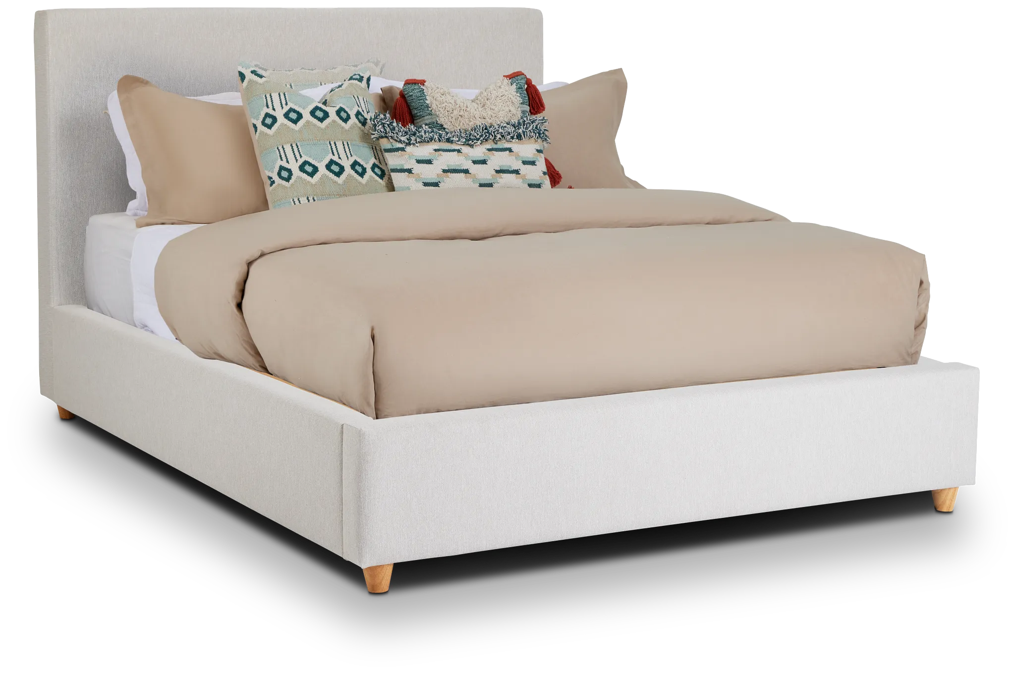 Chelsea Light Beige Uph Platform Bed