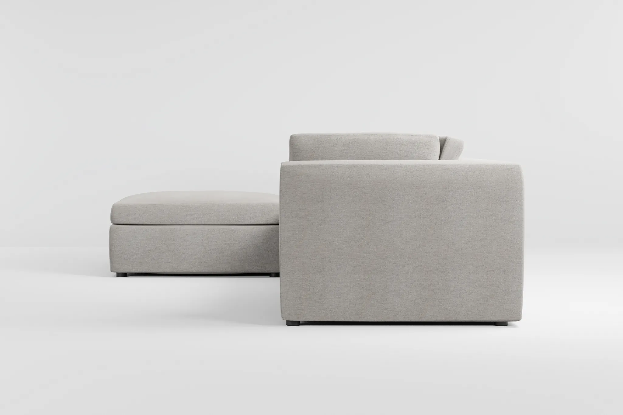 Destin Maguire Pewter Fabric 4-piece Bumper Sectional