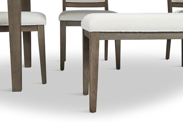 Alden Gray Rect Table, 4 Chairs & Bench