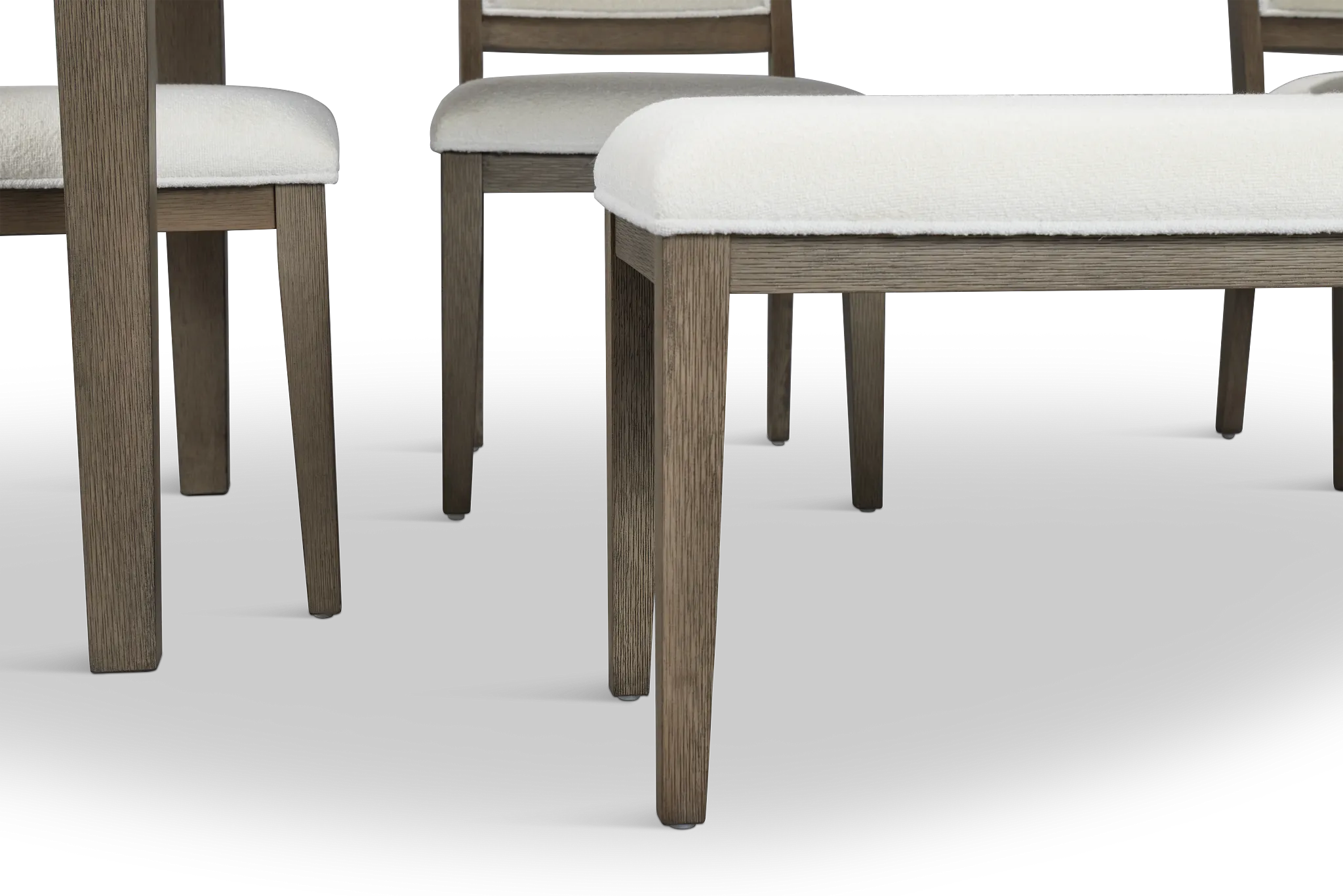 Alden Gray Rect Table, 4 Chairs & Bench