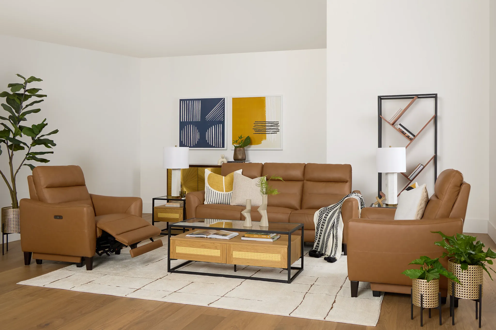 Keaton Brown Lthr/vinyl Power Reclining Sofa W/ Power Headrest