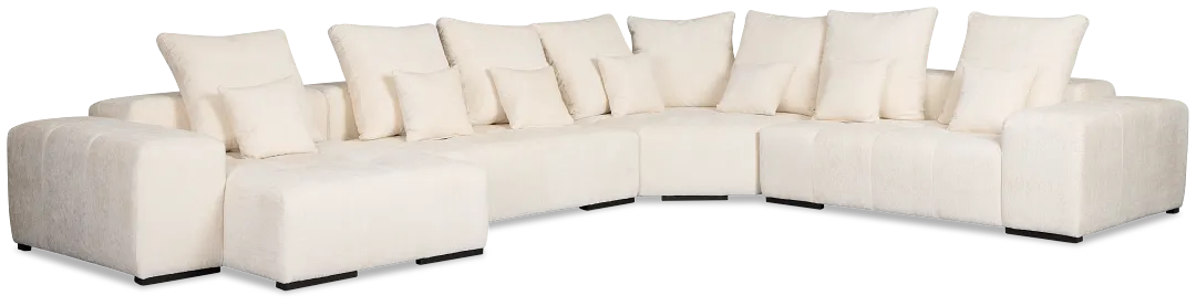 Skylar White Fabric Medium Left Chaise Sectional