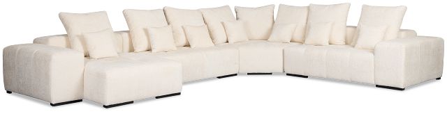 Skylar White Fabric Medium Left Chaise Sectional