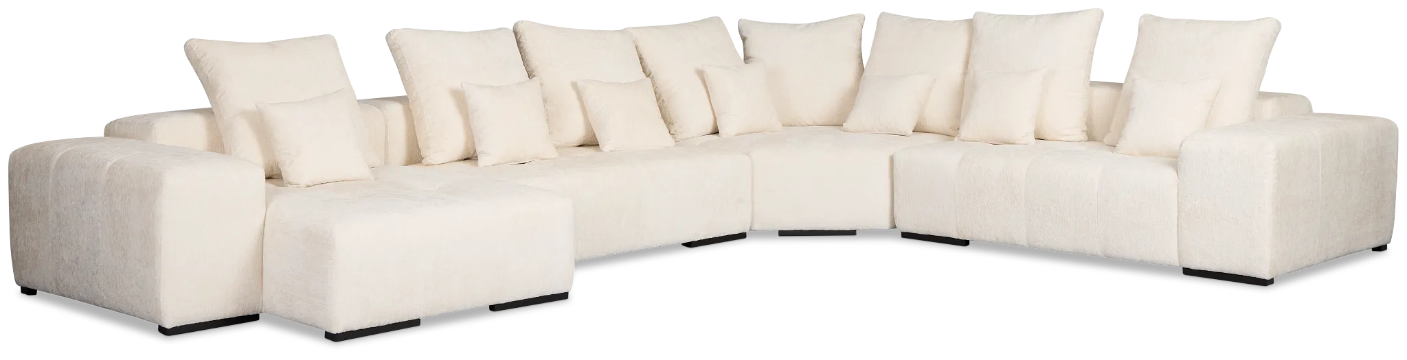 Skylar White Fabric Medium Left Chaise Sectional