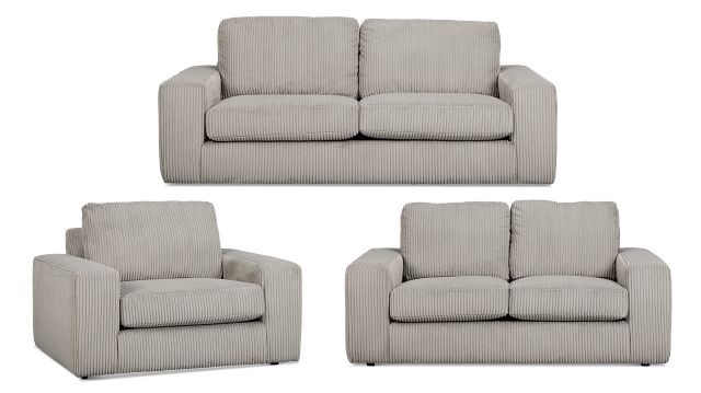 Charlie Gray Fabric Living Room