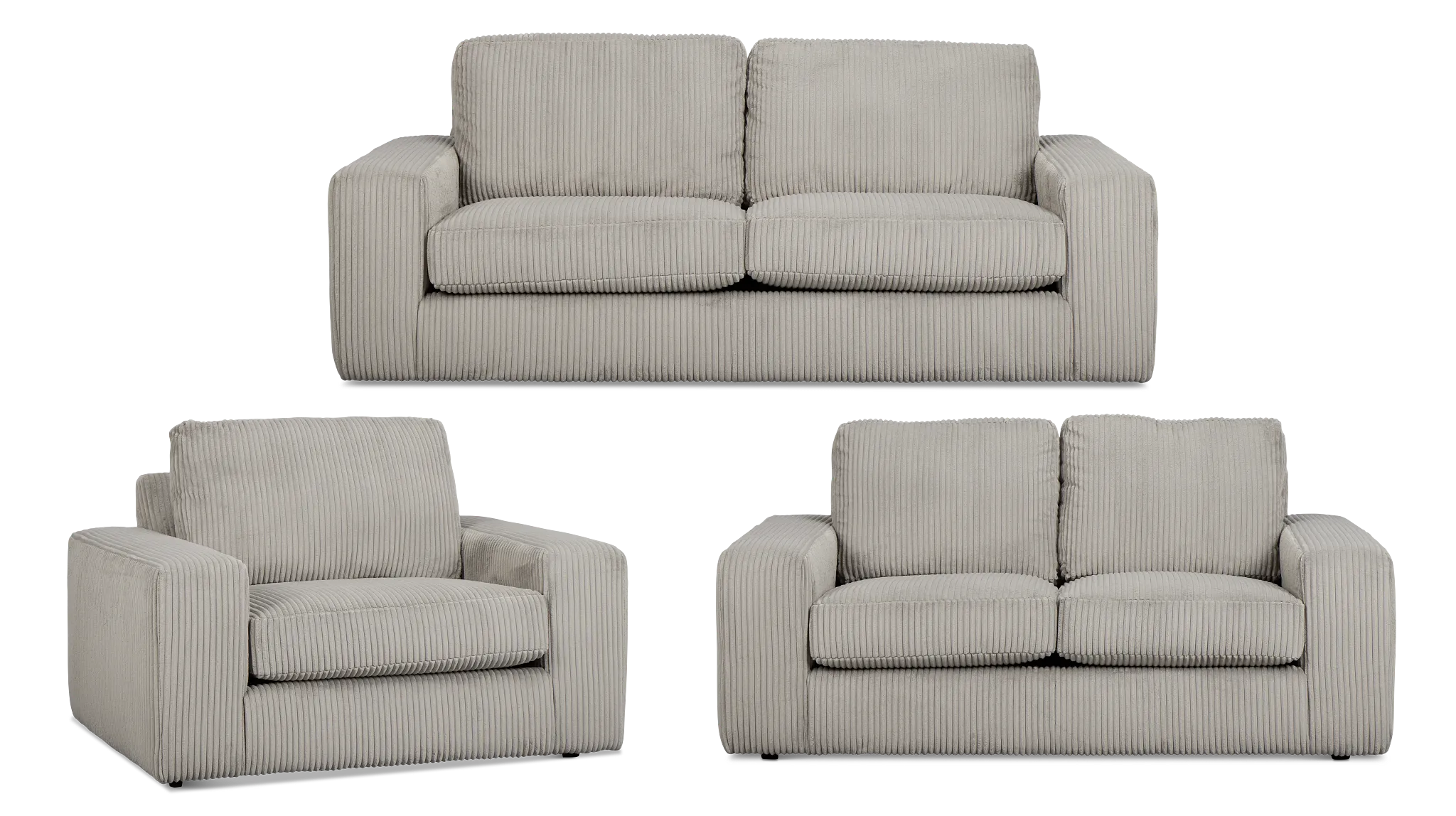 Charlie Gray Fabric Living Room