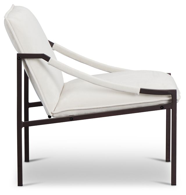 Penelope White Velvet Accent Chair