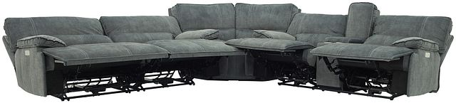 Jesse Dark Gray Micro Two-arm Power Reclining Sectional