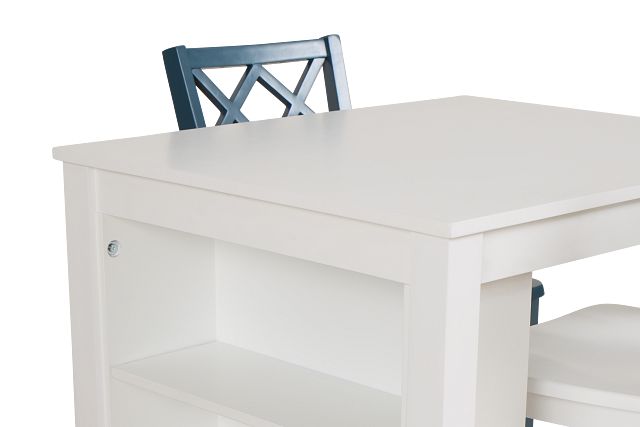 Edgartown White Storage High Table & Mixed Barstools