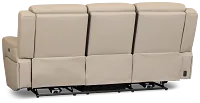 Wilder Taupe Leather Power Reclining Sofa W/ Power Headrest
