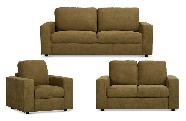 Carmen Green Fabric Living Room