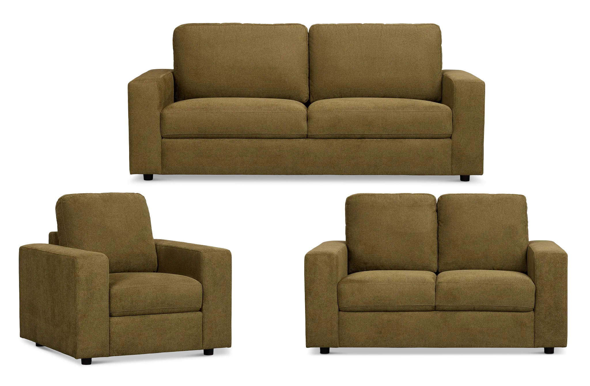 Carmen Green Fabric Living Room