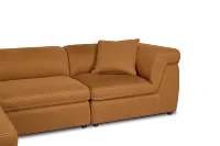 Aria Medium Brown Micro Immersive 4-piece Modular Sectional W/1 Speaker