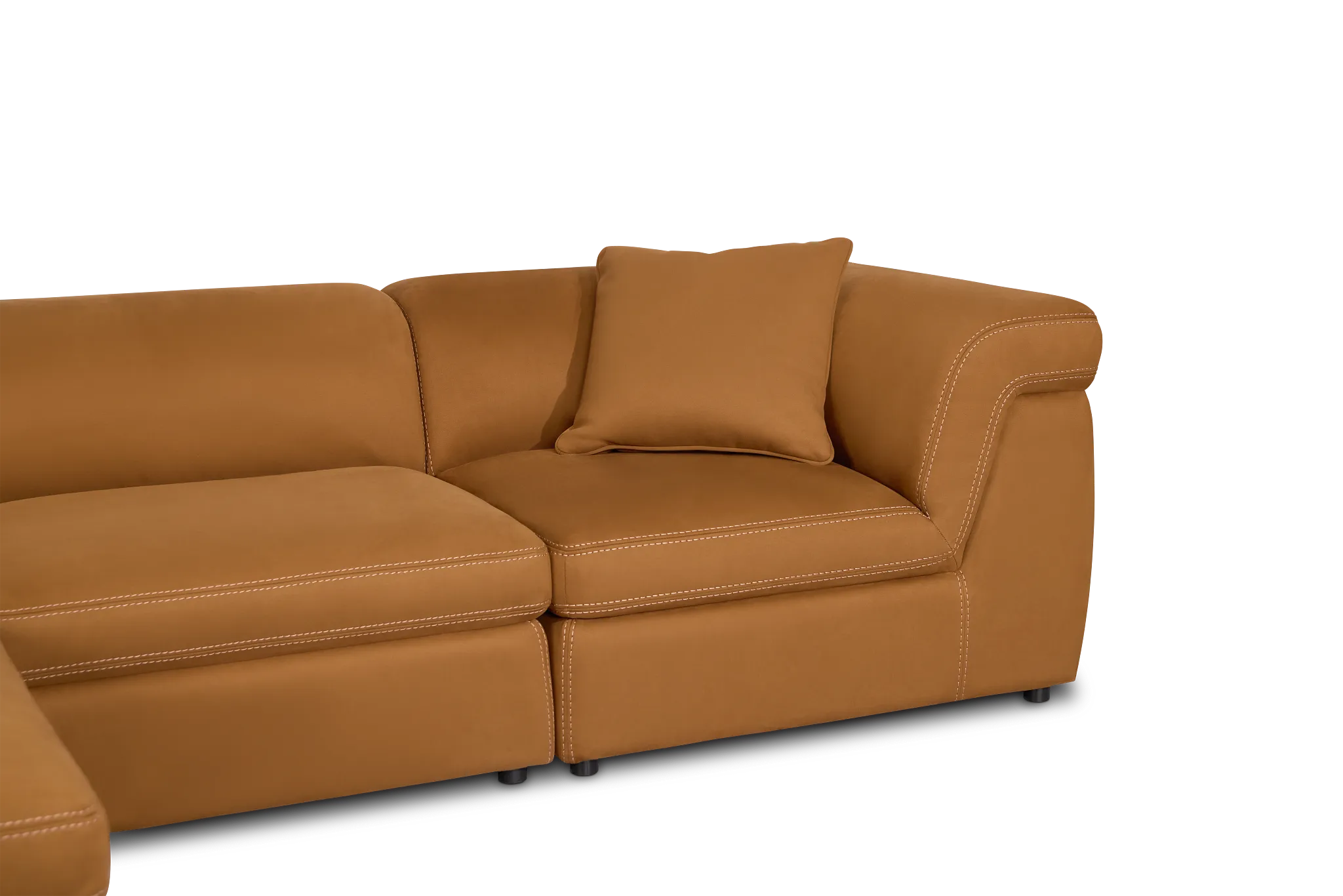 Aria Medium Brown Micro Immersive 4-piece Modular Sectional W/1 Speaker