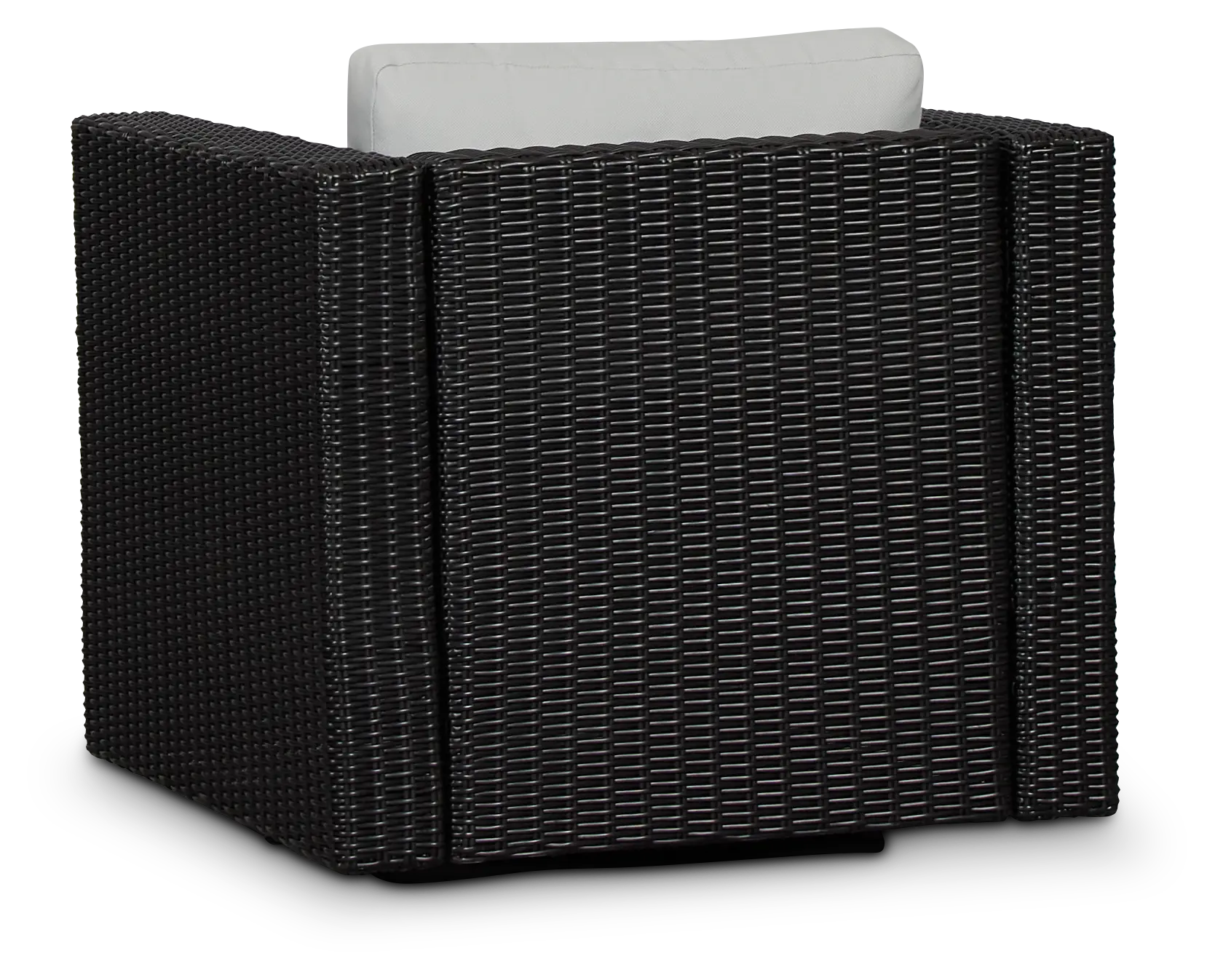 Montecito Black Swivel Chair With Light Blue Cushions Montecito Black Swivel Chair With Light Blue Cushions