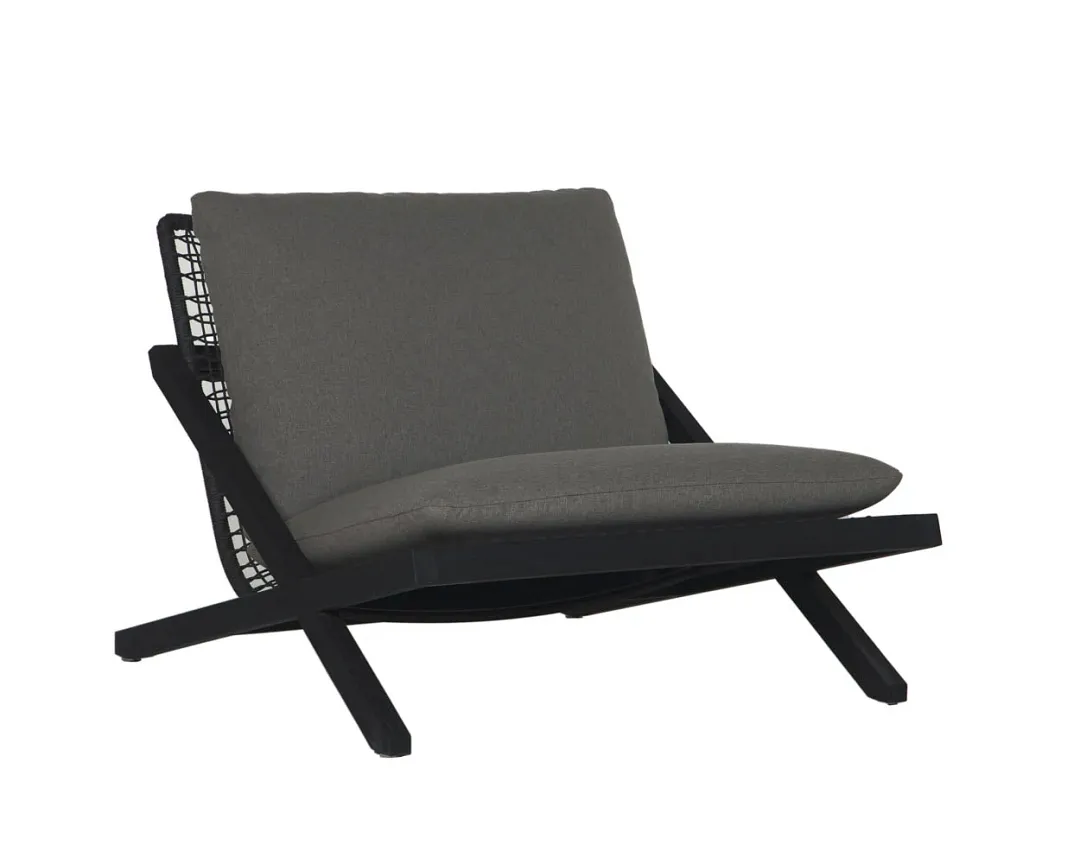Logan Black Accent Chair With Dark Gray Cushions