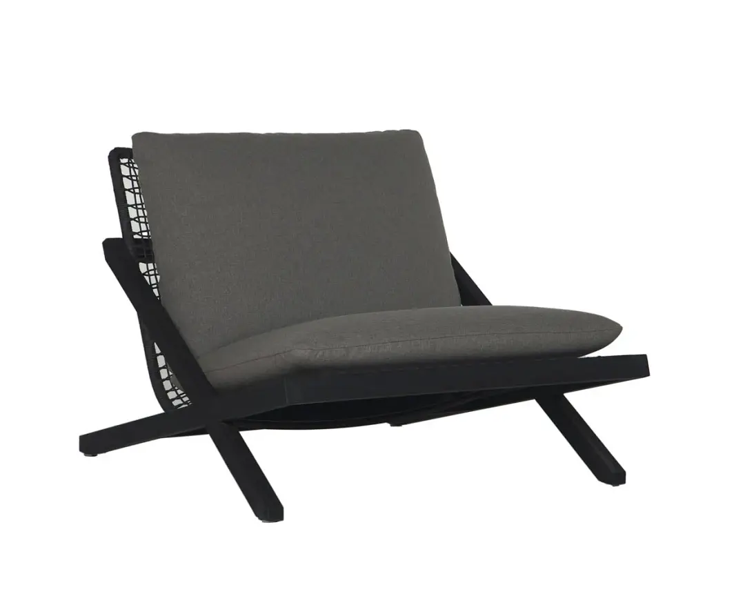 Logan Black Accent Chair With Dark Gray Cushions Logan Black Accent Chair With Dark Gray Cushions