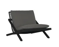 Logan Black Accent Chair With Dark Gray Cushions