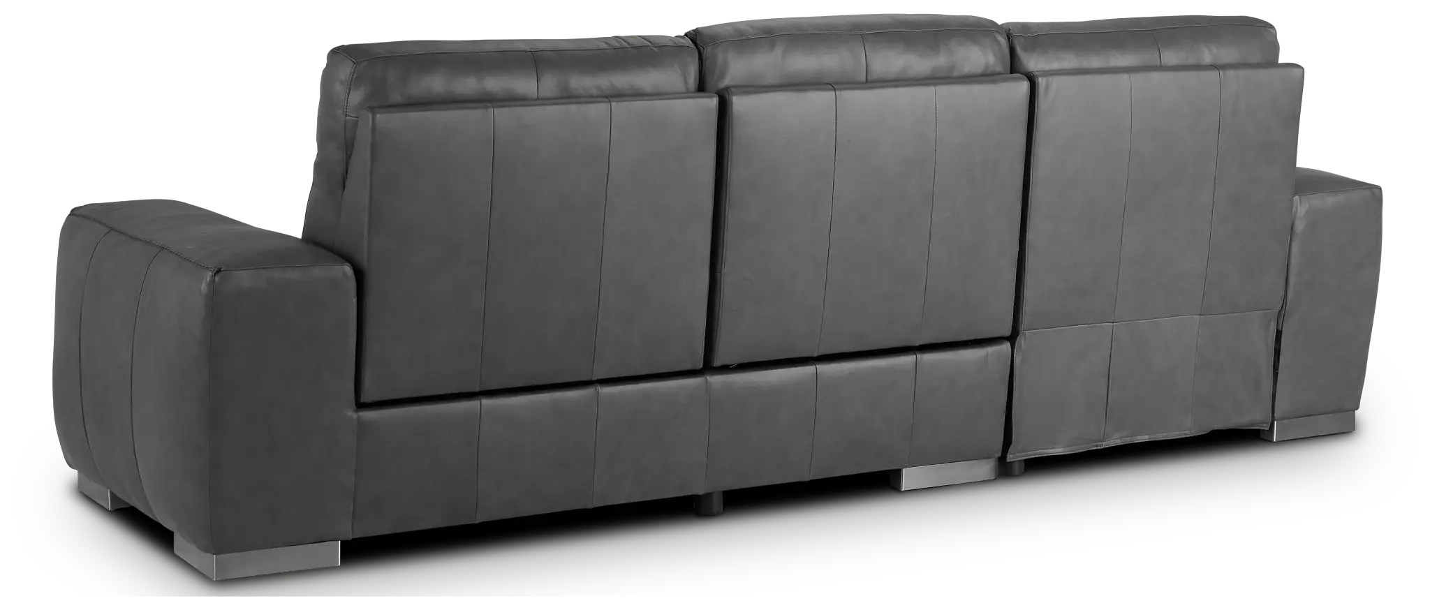 Elba Dark Gray Leather Small Dual Power Left Chaise Sectional Elba Dark Gray Leather Small Dual Power Left Chaise Sectional