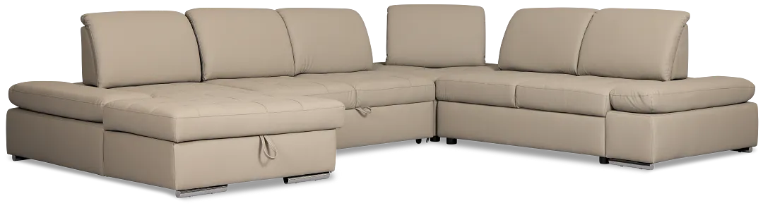 Eden Gray Micro Medium Left Chaise Sleeper Sectional