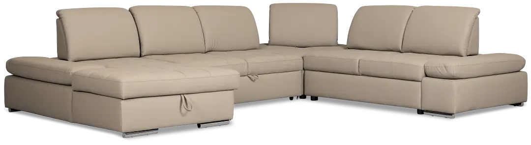 Eden Gray Micro Medium Left Chaise Sleeper Sectional Eden Gray Micro Medium Left Chaise Sleeper Sectional