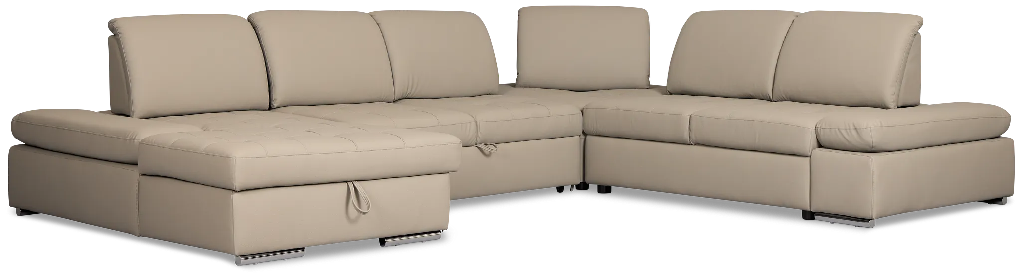 Eden Gray Micro Medium Left Chaise Sleeper Sectional