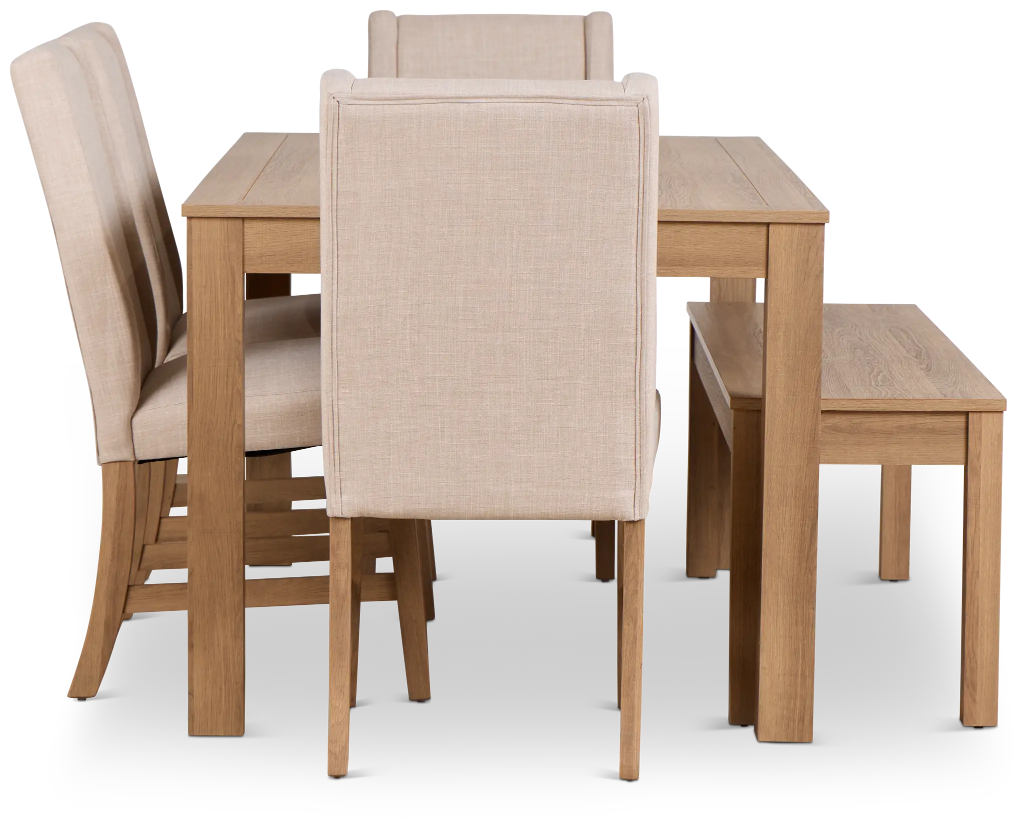 Delray Light Tone Rect Table, 4 Chairs & Bench Delray Light Tone Rect Table, 4 Chairs & Bench