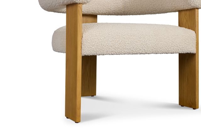 Elara White Fabric Accent Chair