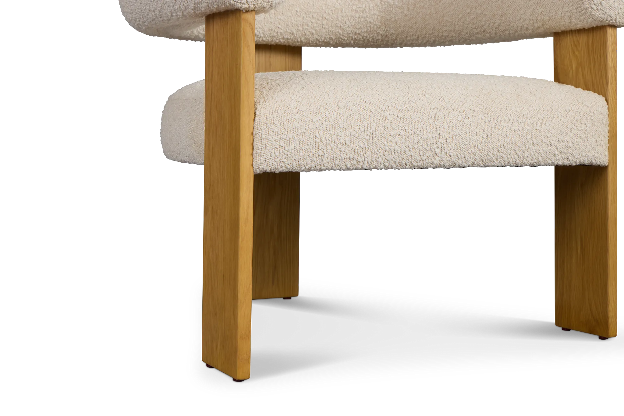 Elara White Fabric Accent Chair