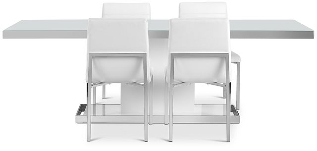 Miami White 94" Table & 4 Chairs