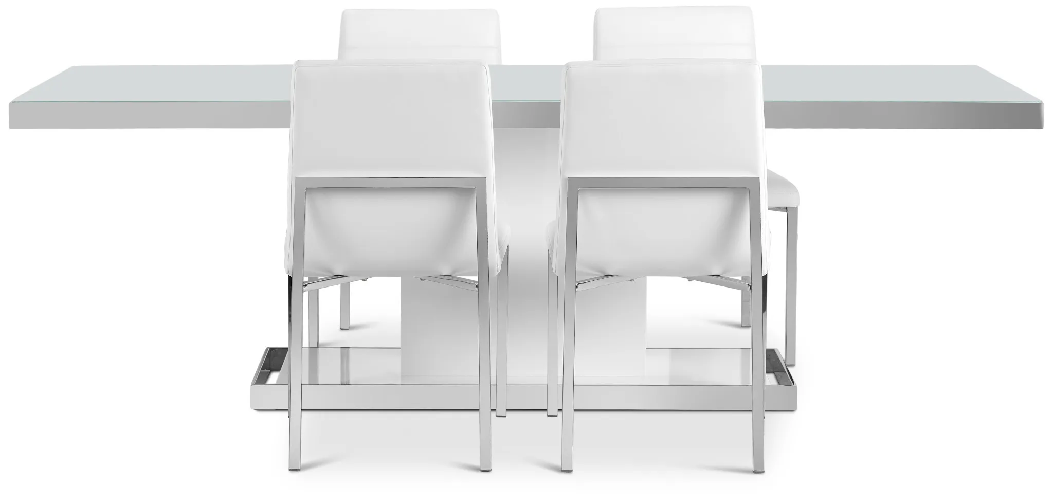 Miami White 94" Table & 4 Chairs