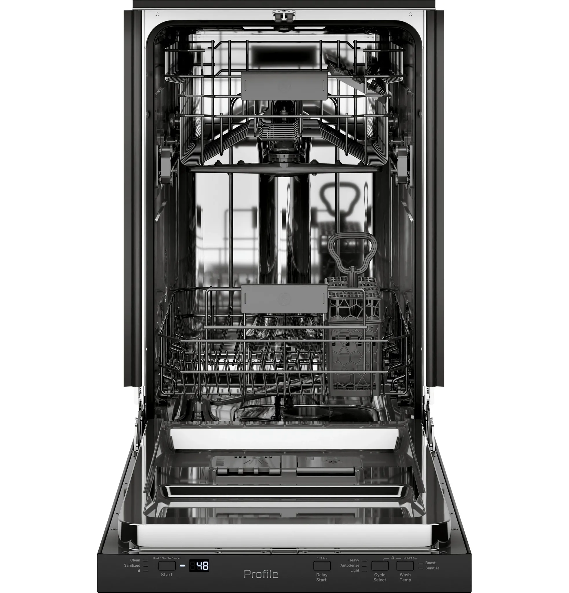 Ge Prpfile 145 Series Black Built In Dishwasher