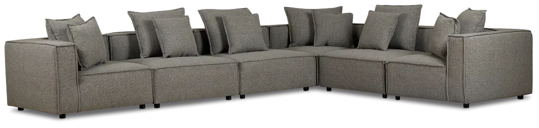 Tatum Gray Fabric 6-piece Modular Sectional