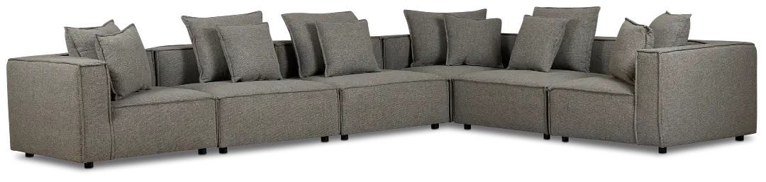 Tatum Gray Fabric 6-piece Modular Sectional Tatum Gray Fabric 6-piece Modular Sectional