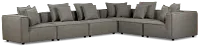 Tatum Gray Fabric 6-piece Modular Sectional