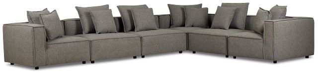 Tatum Gray Fabric 6-piece Modular Sectional