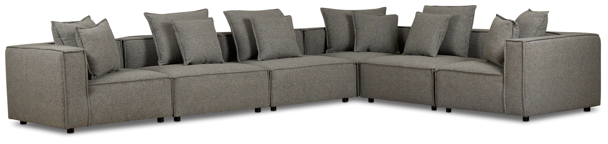Tatum Gray Fabric 6-piece Modular Sectional