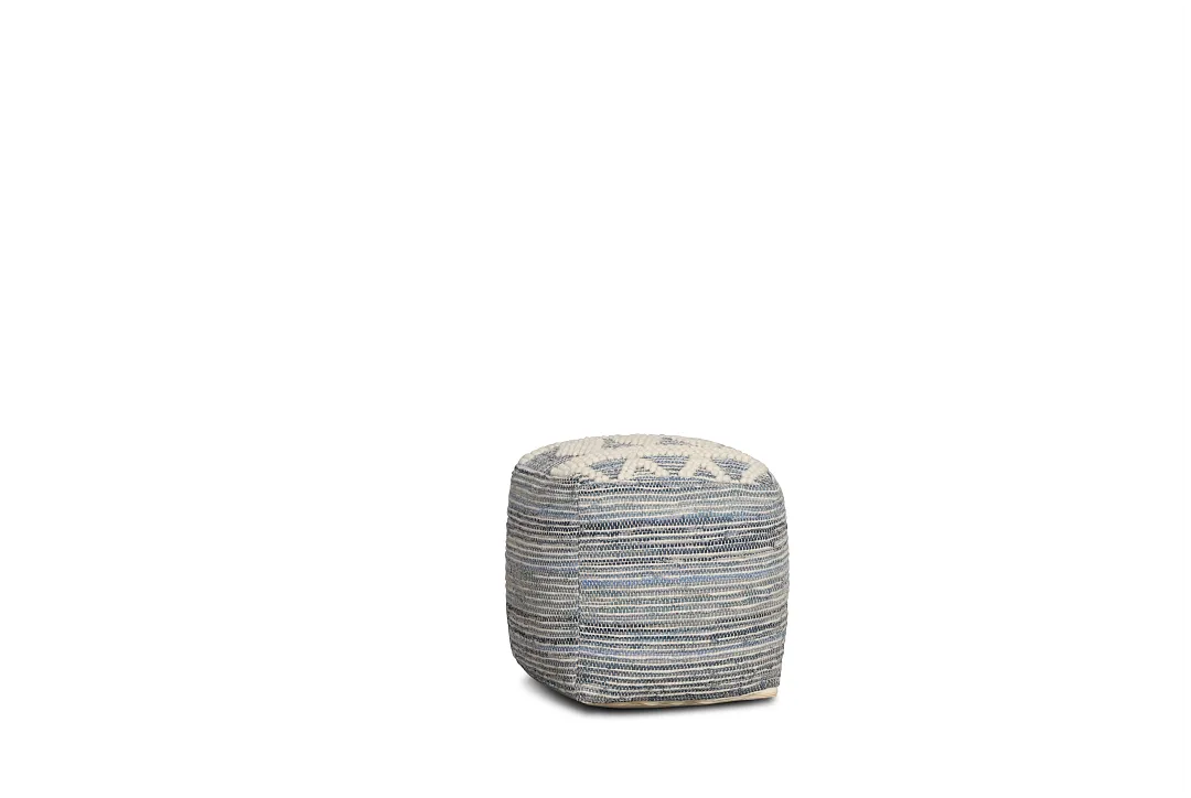 Belo Blue Accent Pouf