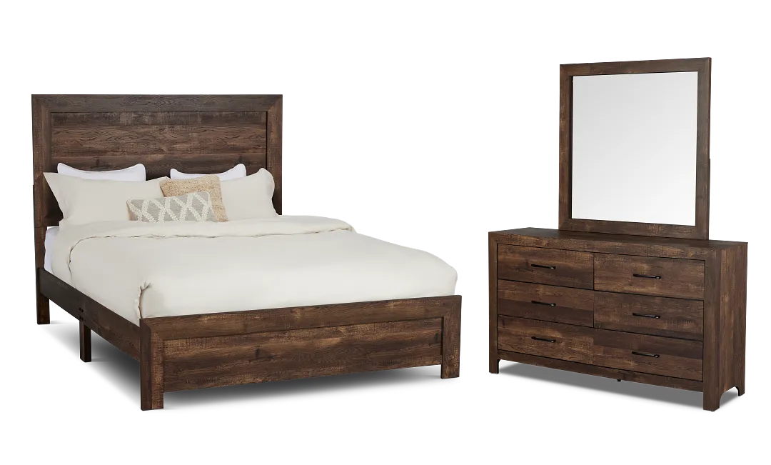 Ollie Dark Tone Panel Bedroom